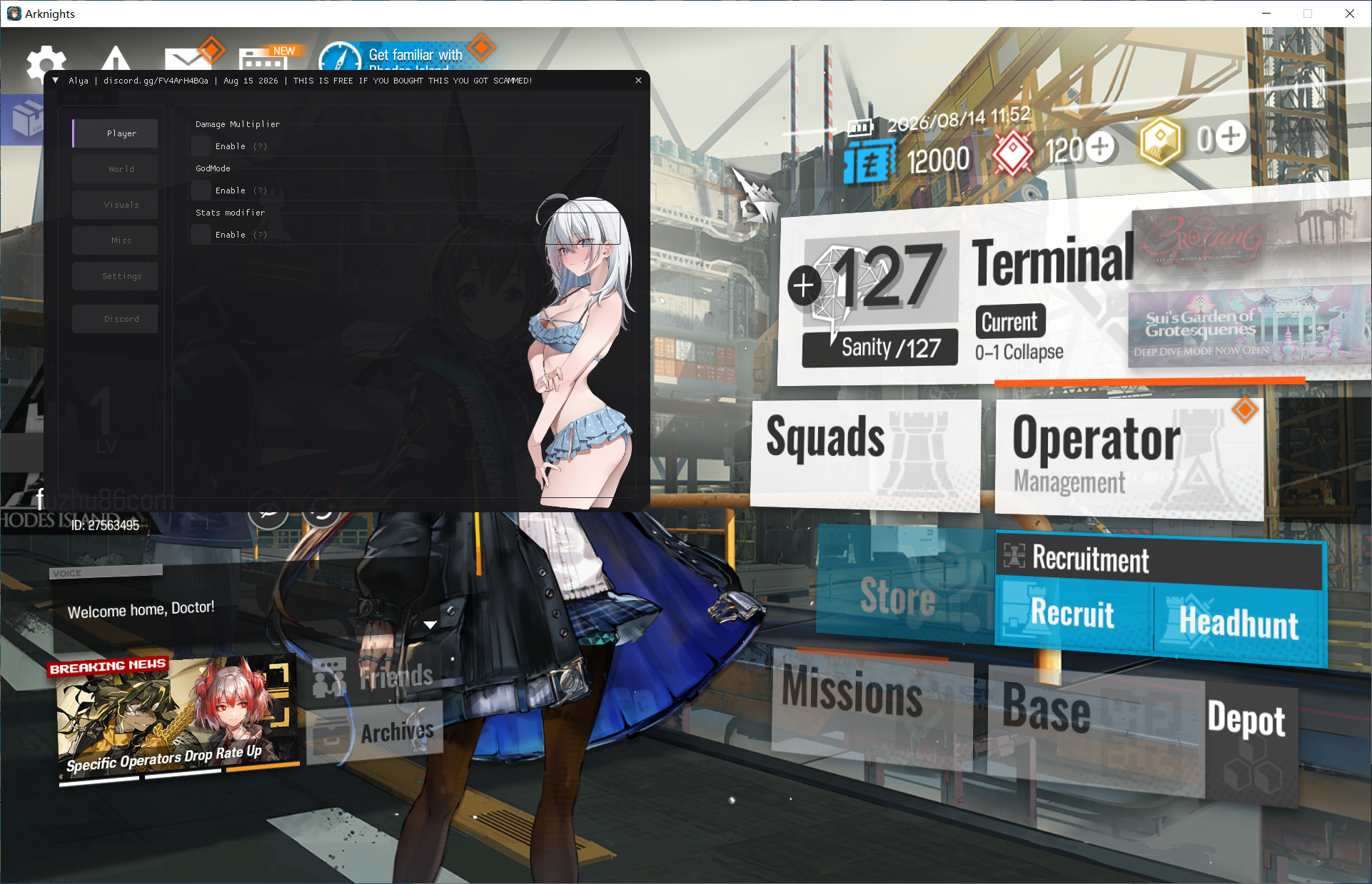 PC明日方舟·Alya多功能辅助v0.4国际服 图1